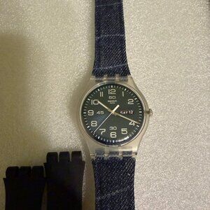 Swatch watch rebel blue face